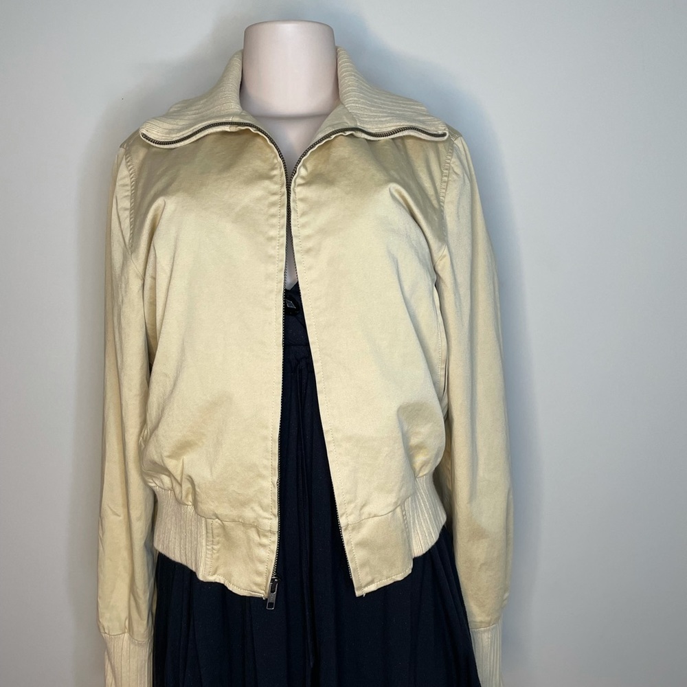Gap khaki waist length bomber jacket size Large